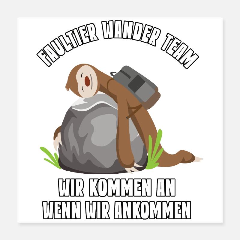 Wander Team Geschenk Bergsteiger Wanderung Poster 40x40 cm