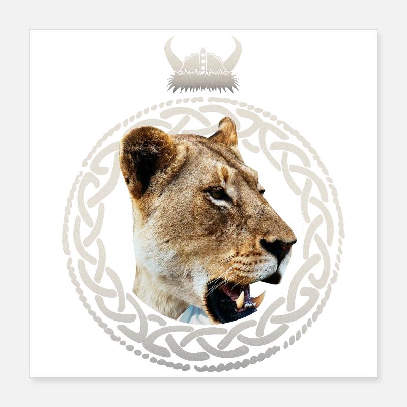 Wikinger Löwin Poster 40x40 cm