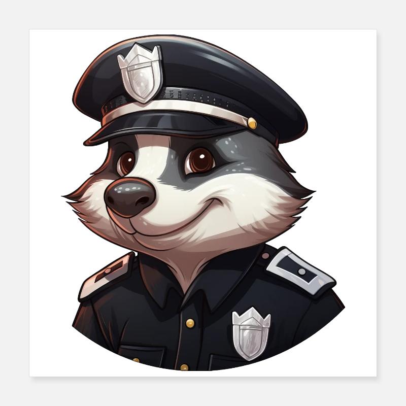 Badger Policewoman Poster 16" x 16" (40x40 cm)