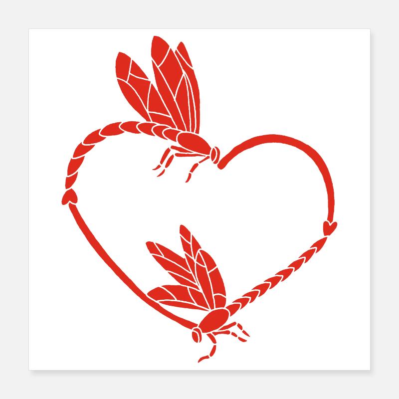 Insect Love (Red) Poster 16" x 16" (40x40 cm)