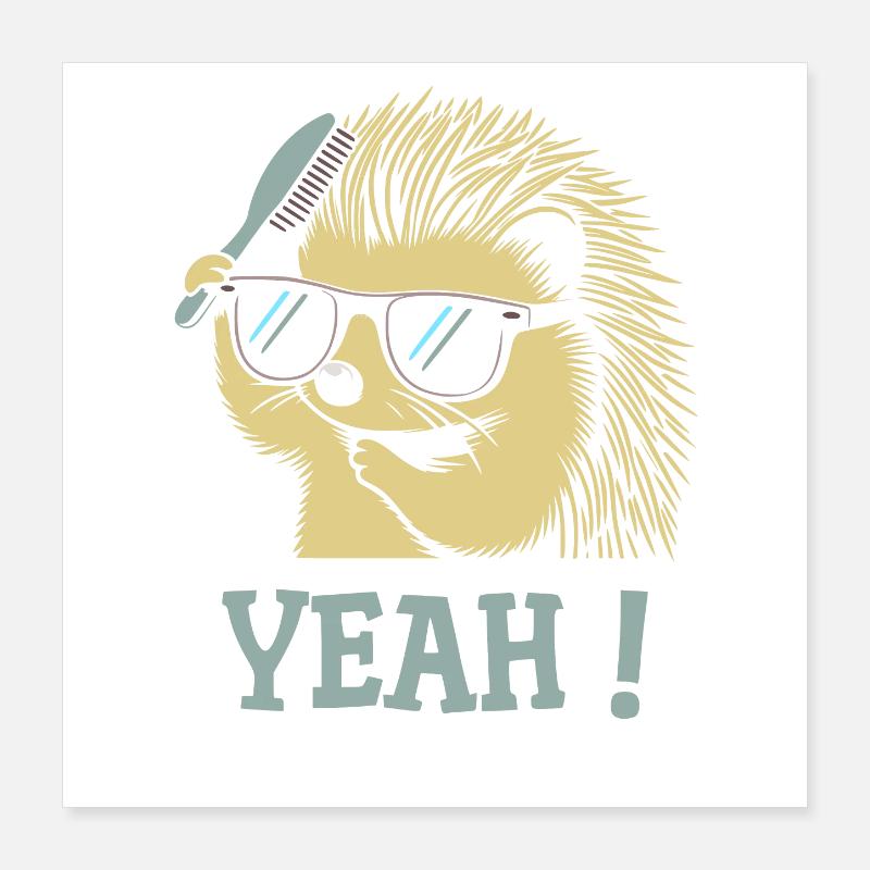 Coole Igel-Sonnenbrillenbürste Poster 40x40 cm