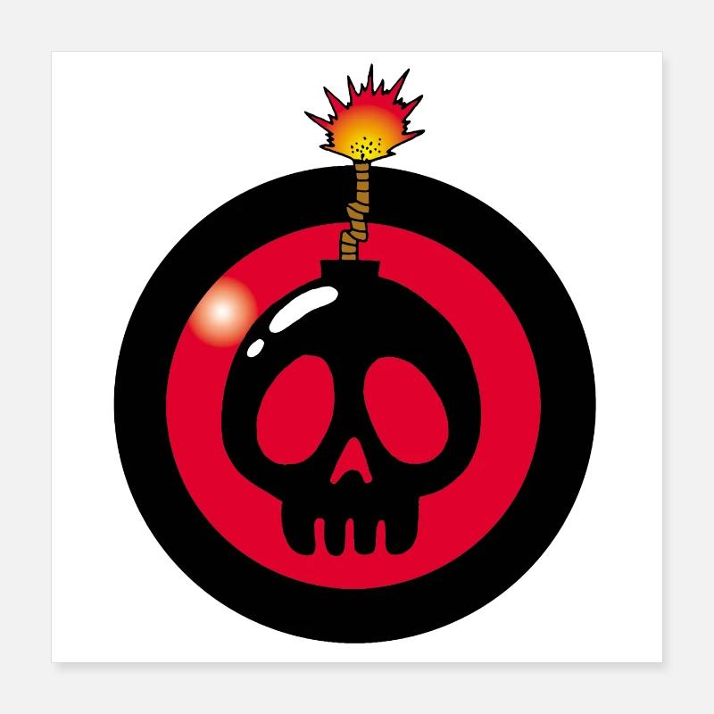 Crâne explosif Poster 40 x 40 cm