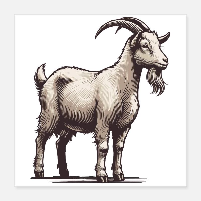 Goat Poster 16" x 16" (40x40 cm)