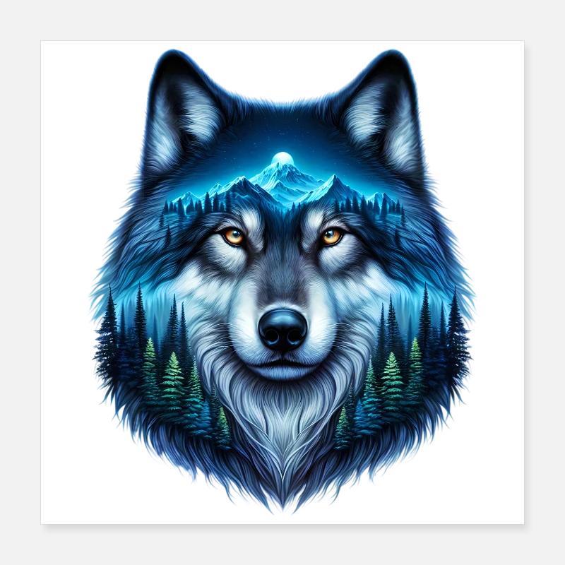 Wolf Poster 40x40 cm