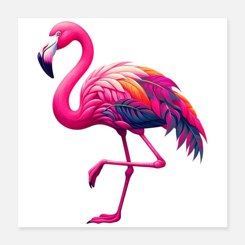 Flamant Poster 40 x 40 cm