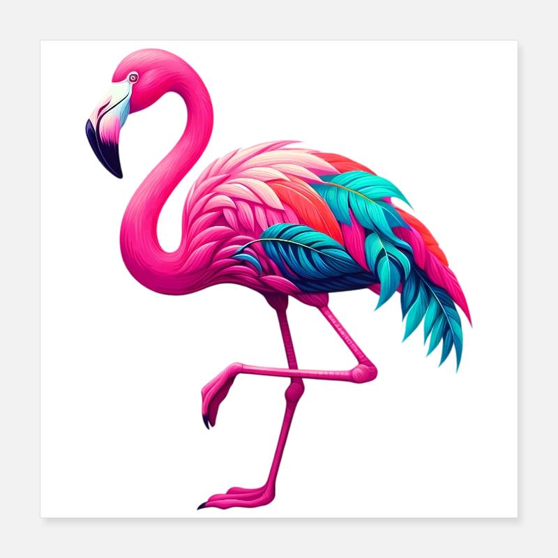 Flamant Poster 40 x 40 cm