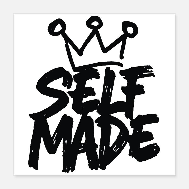 Self Made - Conception de motivation manuscrite Poster 40 x 40 cm