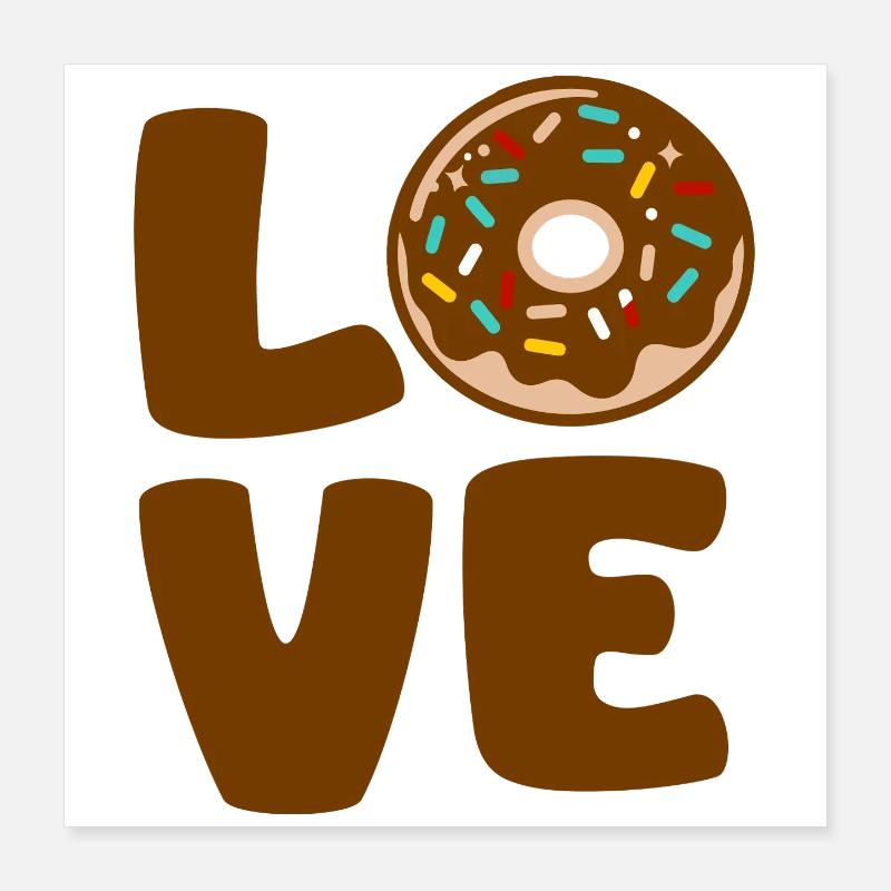 Liebe Donut Typographic Soft Poster 40x40 cm