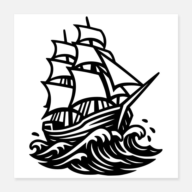 Segelschiff Poster 40x40 cm