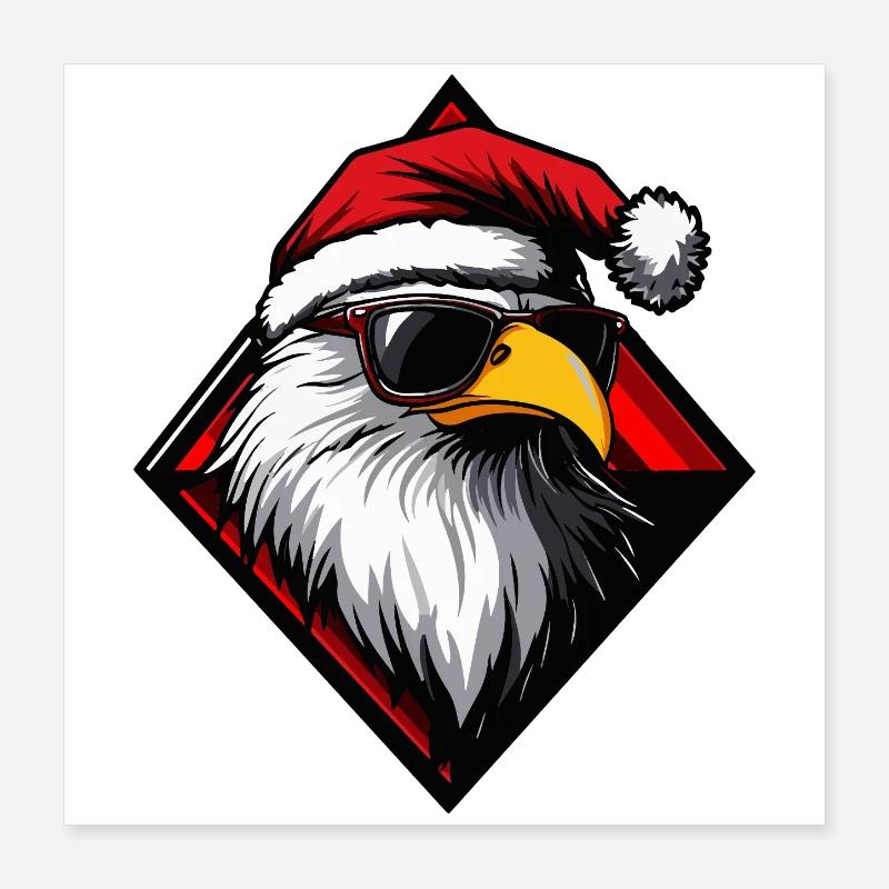 Bande dessinée Eagle Santa Poster 40 x 40 cm