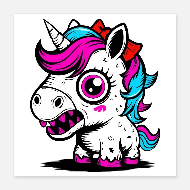 Licorne néon Poster 40 x 40 cm