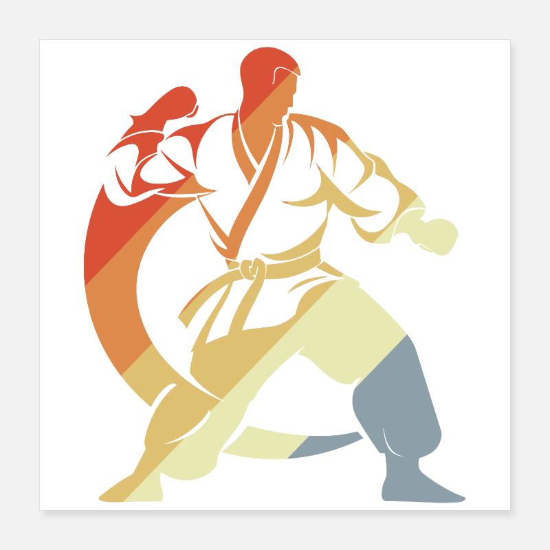 Karateka Skizze Poster 40x40 cm