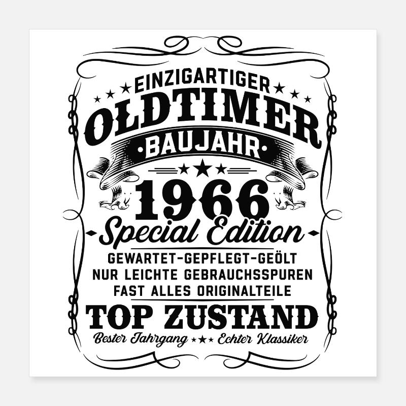 60. Geburtstag 1966 Oldtimer Geschenk Retro Poster 40x40 cm