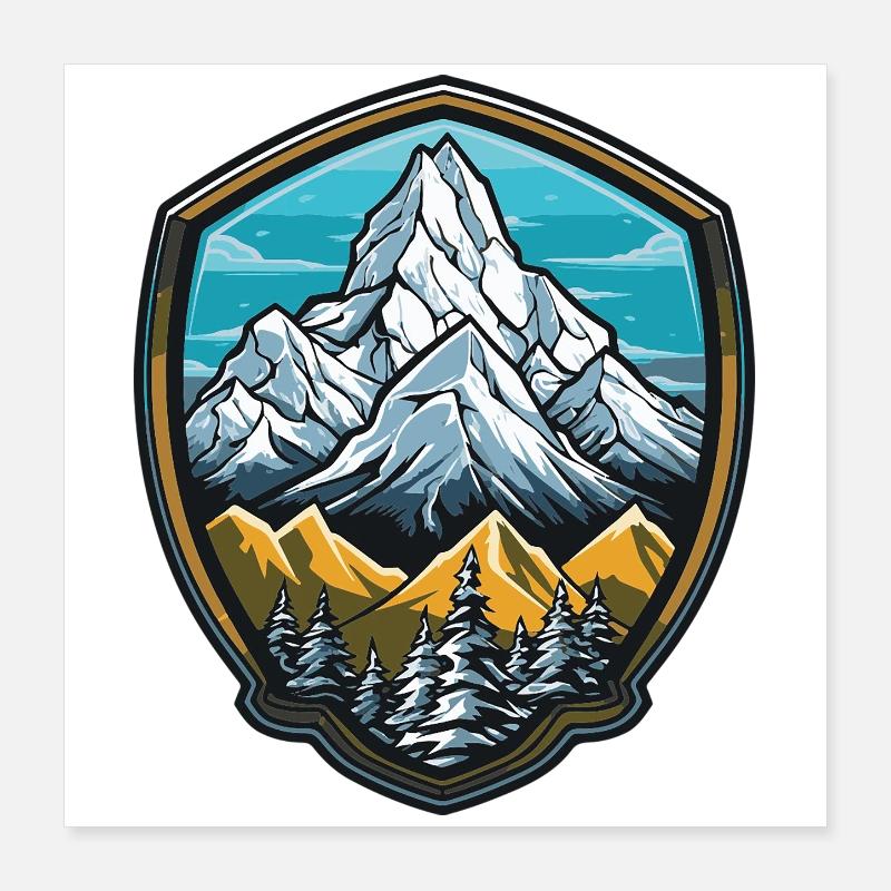 Berge Mountains Poster 40x40 cm