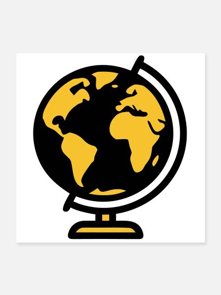 École Globe Globe Earth - Poster 40 x 40 cm - blanc - Devant