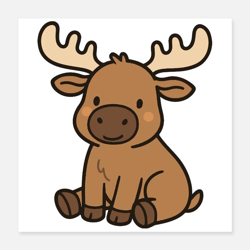 Sweet moose Poster 16" x 16" (40x40 cm)