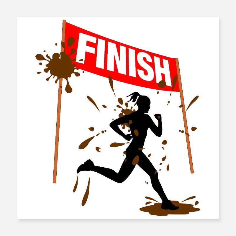 Femmes finissantes de Mud Run Poster 40 x 40 cm