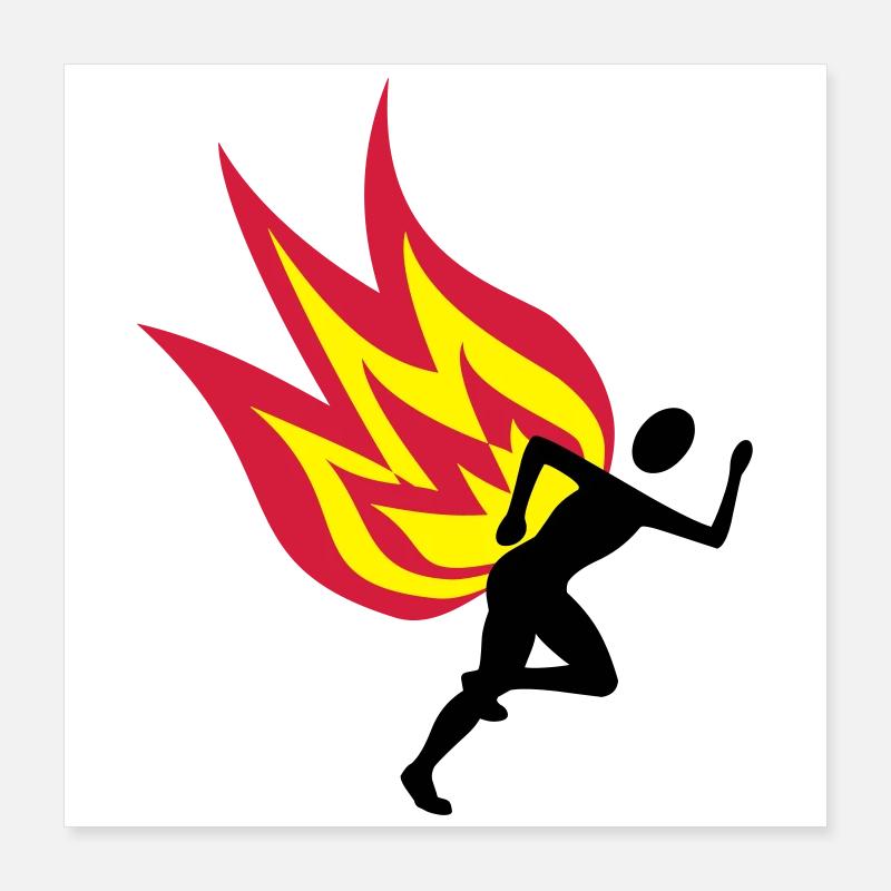 Jogger Feuer Poster 40x40 cm