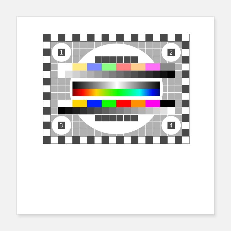 Test Picture Colors Pattern TV Retro stylish gradient 80 Poster 16" x 16" (40x40 cm)