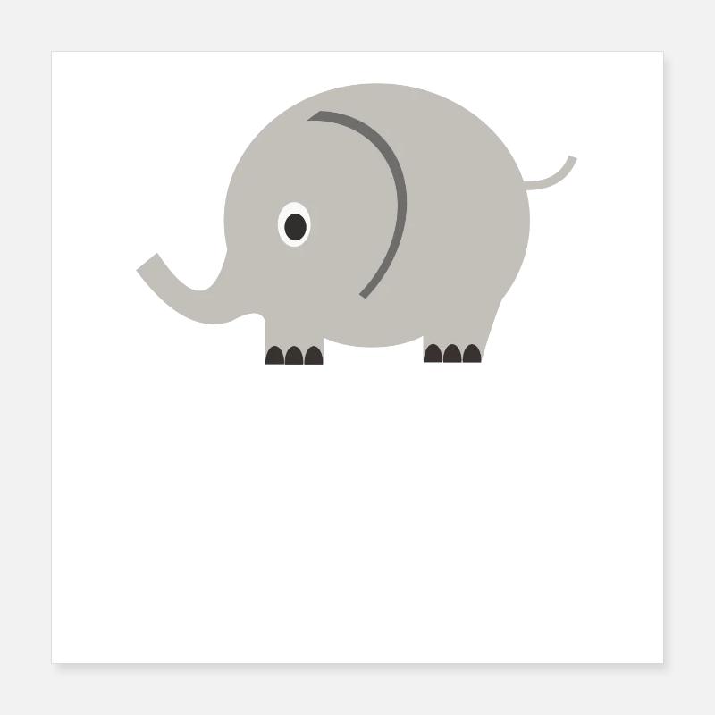 éléphant Poster 40 x 40 cm