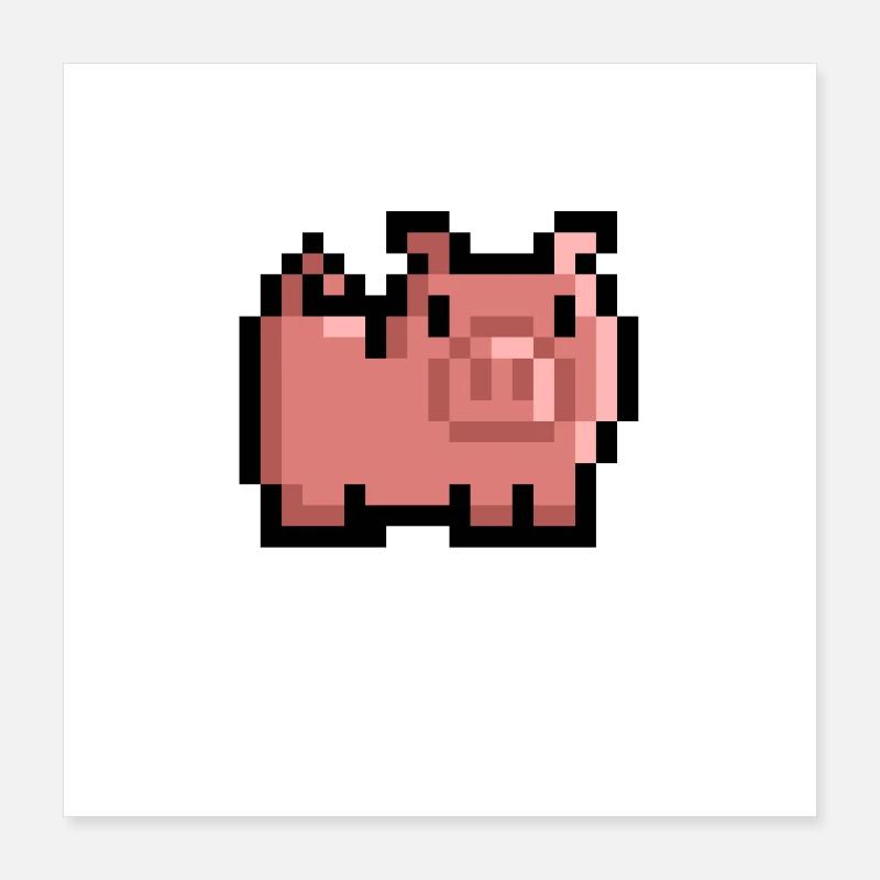 porc rétro Poster 40 x 40 cm