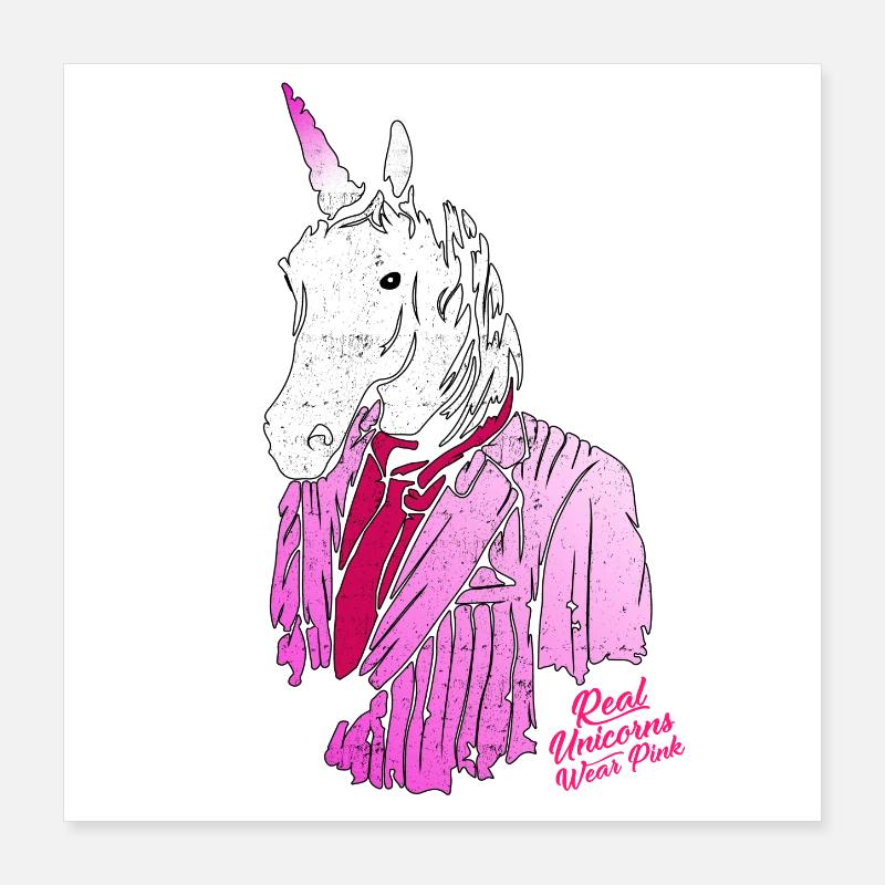 taille basse licorne rose Poster 40 x 40 cm