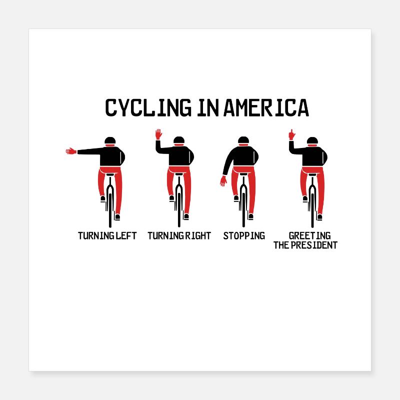 cyclisme en Amérique Poster 40 x 40 cm