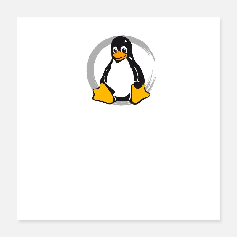 Pc computer Penguin nerd geek Programmer Admin Poster 16" x 16" (40x40 cm)