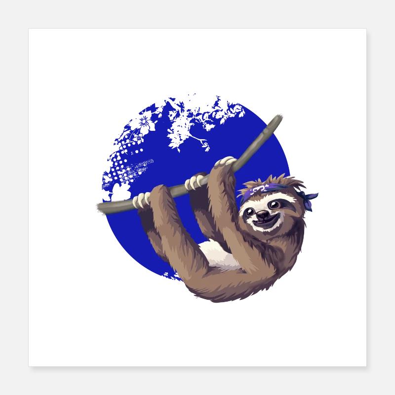 sloth make it slow sloth slow nerd pc chill Poster 16" x 16" (40x40 cm)