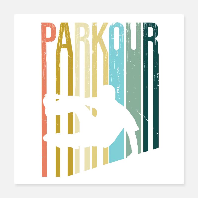 Parkour Rétro Poster 40 x 40 cm