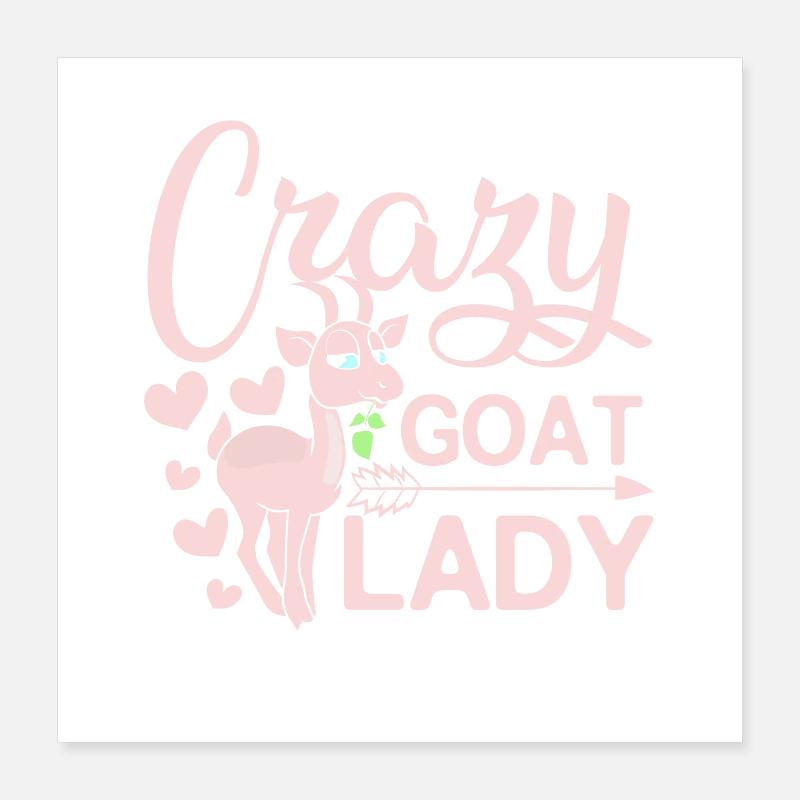 Dame chèvre folle Poster 40 x 40 cm