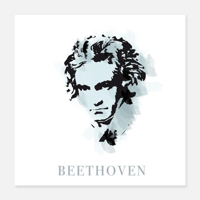 beethoven classical music composer concert deaf pop Poster 16" x 16" (40x40 cm)
