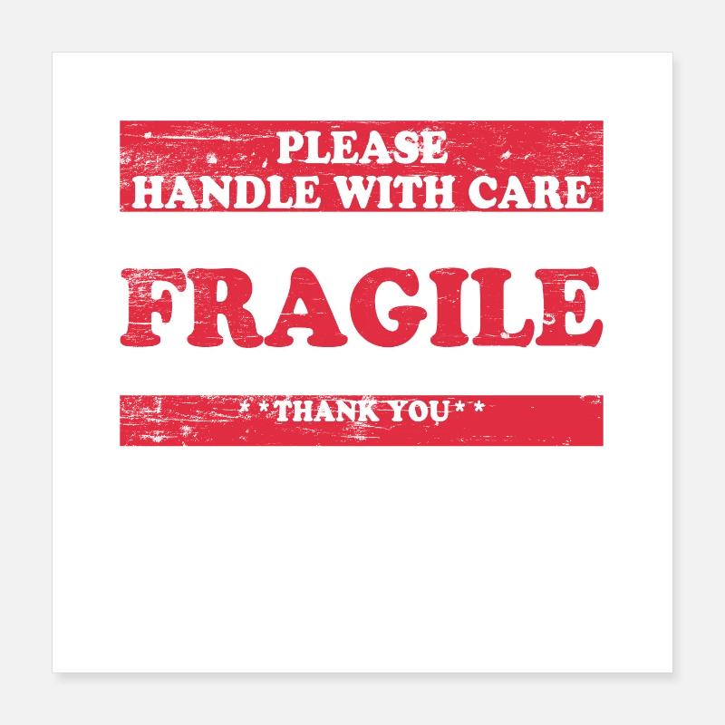 Handle With Care / Valuable Content / Mindfulness Poster 16" x 16" (40x40 cm)