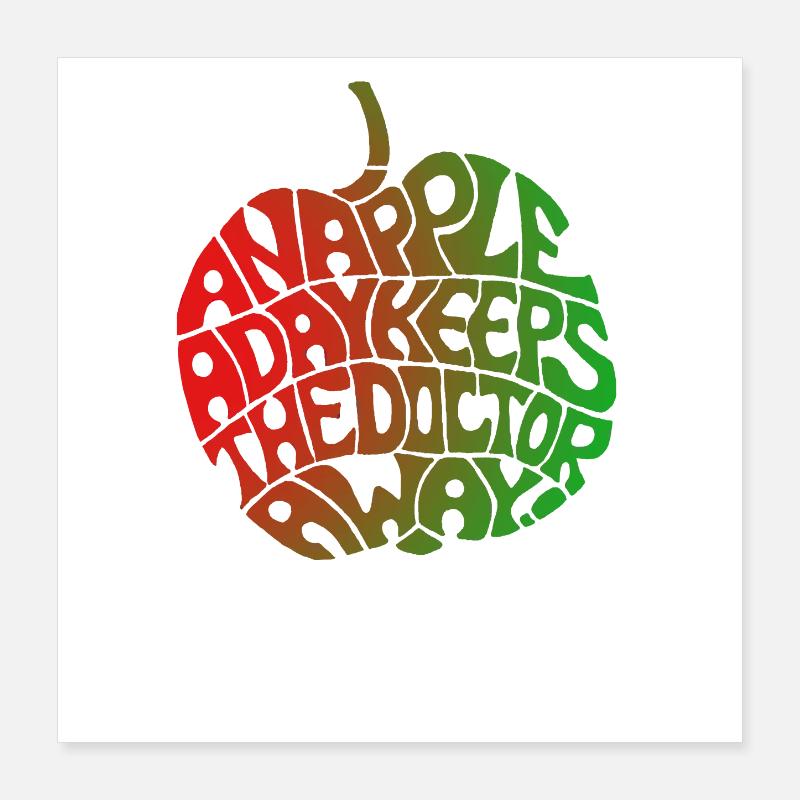 "Apfel-Design" rot - grün von Chris Illustrations Poster 40x40 cm
