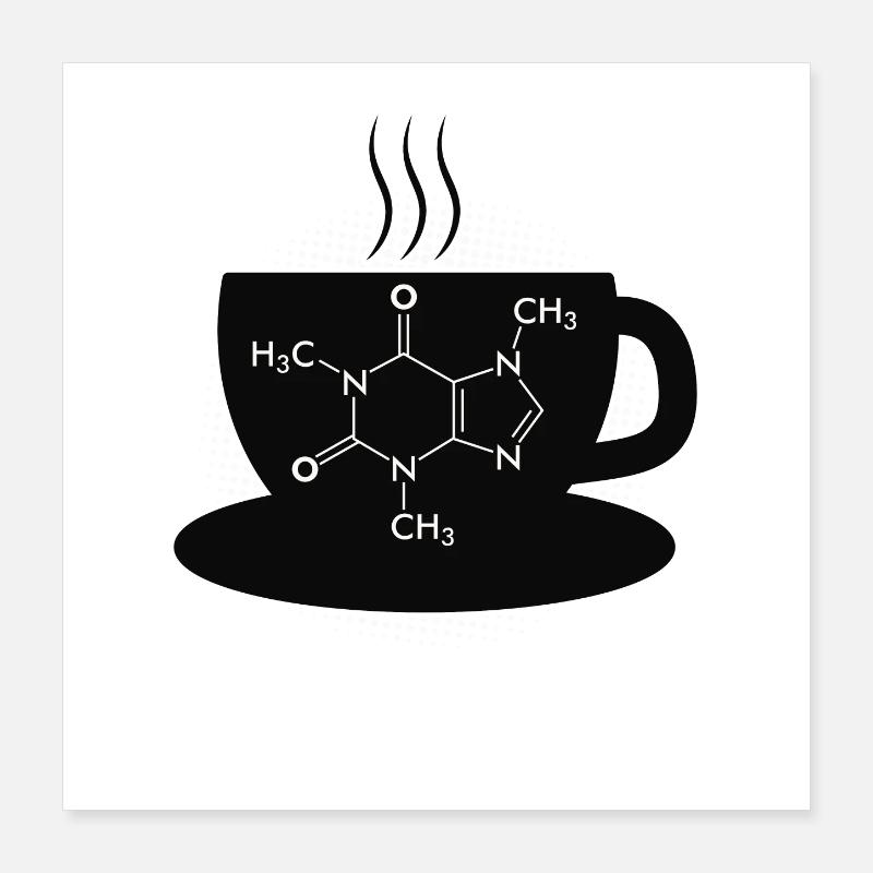Kaffee Caffeine Molecule Poster 40x40 cm