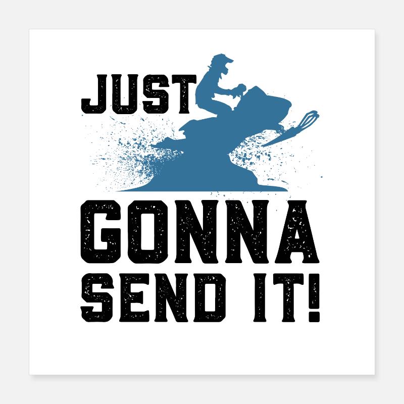 Snowmobiling Snowmobile Poster 16" x 16" (40x40 cm)