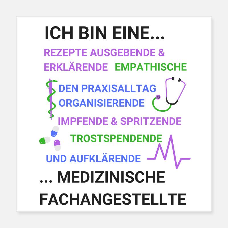 Assistante médicale Citation d'activités MFA Poster 40 x 40 cm