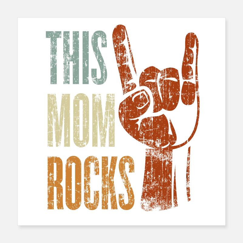 Ce cadeau rock'n'roll lourd de cette maman rocks Poster 40 x 40 cm