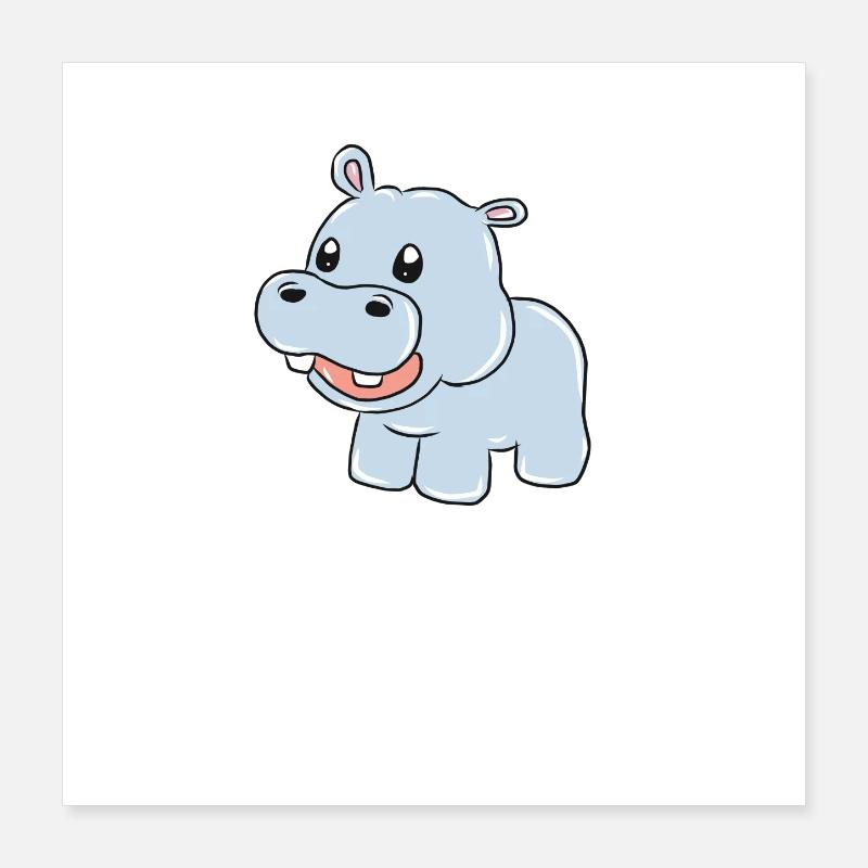 hippopotame Poster 40 x 40 cm