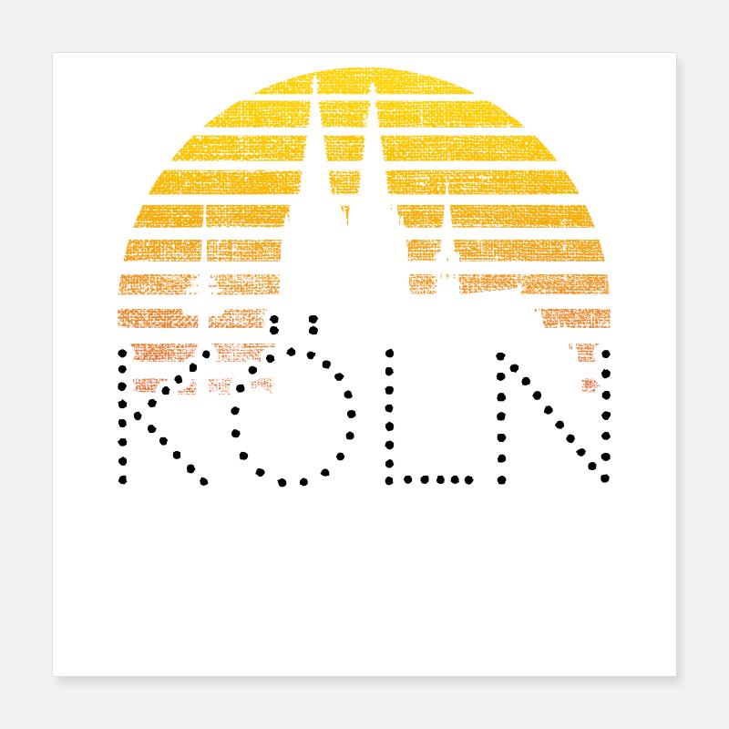 Köln Kölner Skyline Kölner Dom Vintage Geschenk Poster 40x40 cm