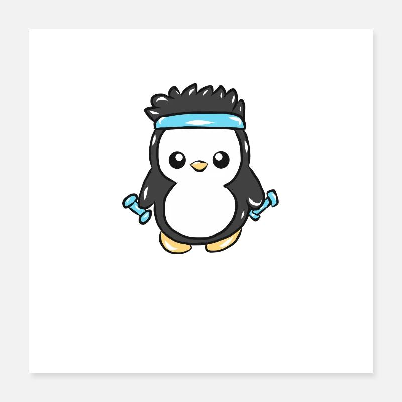 Pingouin de remise en forme Poster 40 x 40 cm