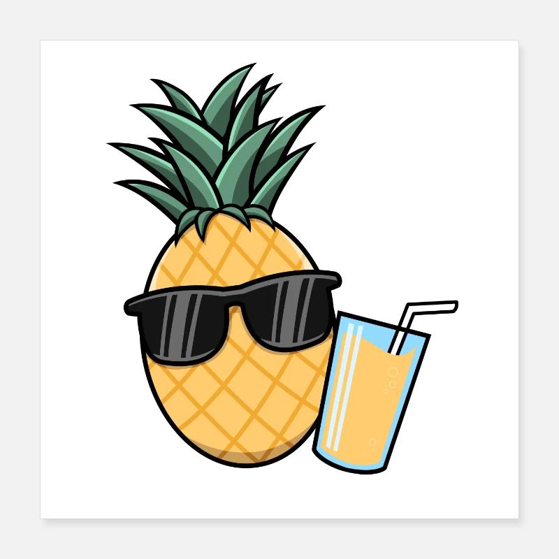 Lunettes de soleil d'été ananas Poster 40 x 40 cm