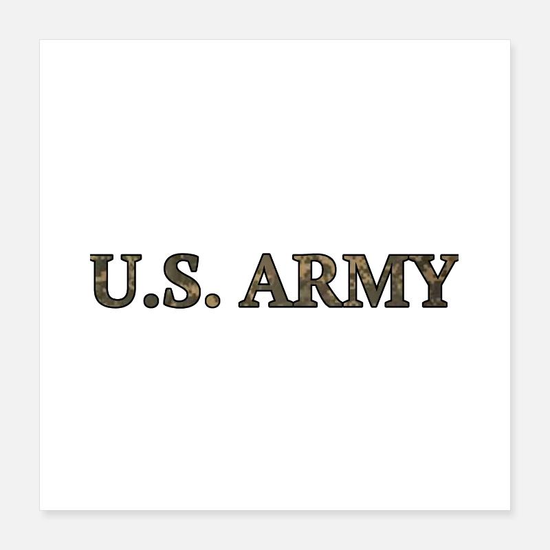 Police de caractères de camouflage militaire Typo Poster 40 x 40 cm