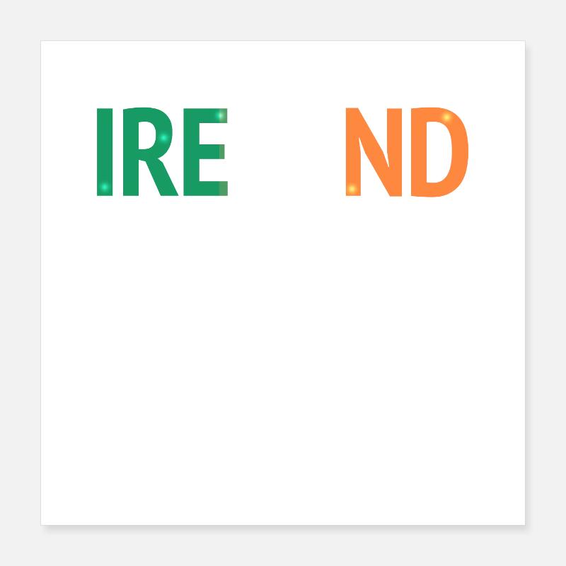 Conception IRELAND avec drapeau irlandais Poster 40 x 40 cm