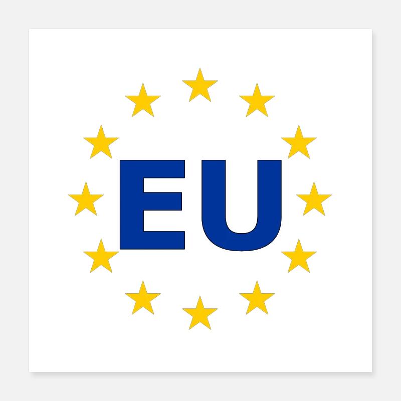 EU Symbol im Sternenring Poster 40x40 cm