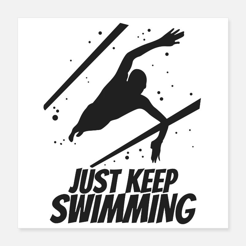 Continuez à nager Poster 40 x 40 cm