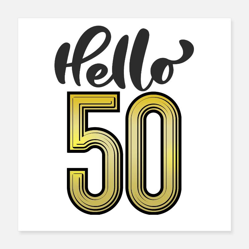 Bonjour 50 ans Poster 40 x 40 cm