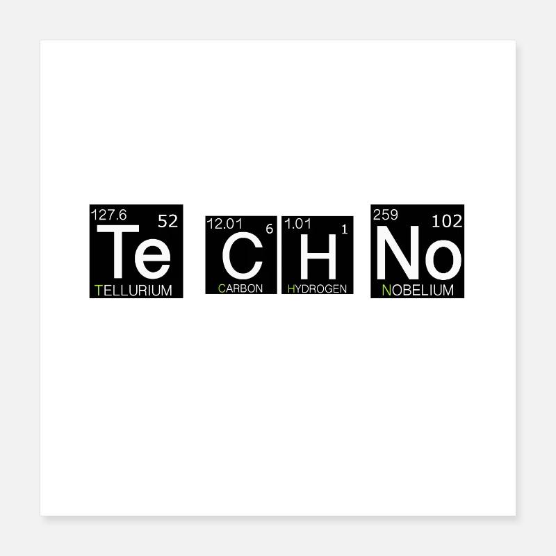 Style du tableau périodique de la techno-chimie Poster 40 x 40 cm