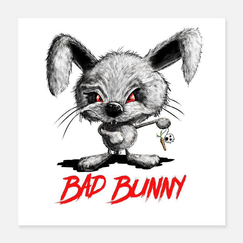 Halloween Vampire Rabbit I Rabbit I Evil Rabbit Poster 16" x 16" (40x40 cm)