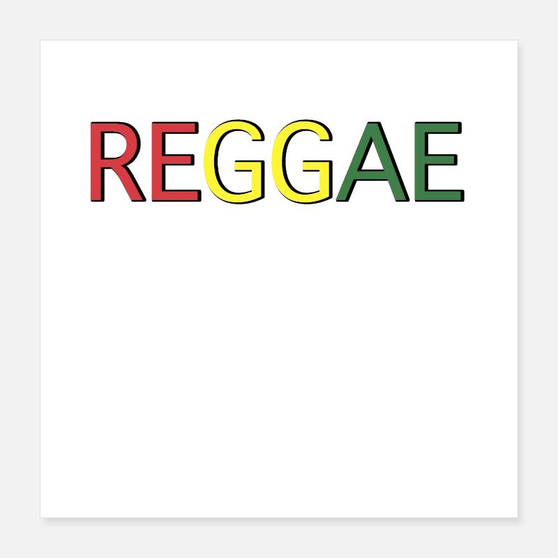 Reggae Farbcode Schriftzug Poster 40x40 cm